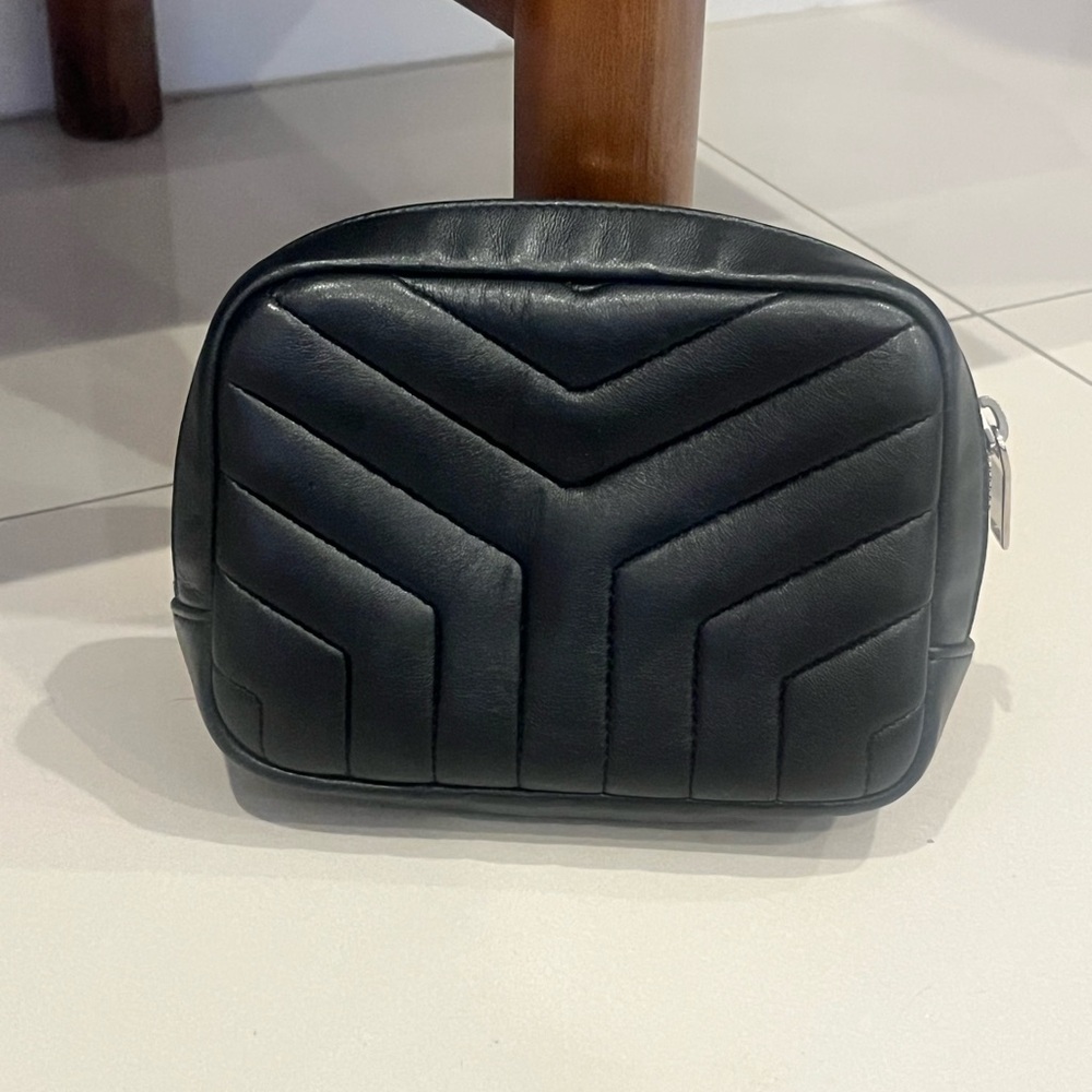 SAINT LAURENT Lambskin Y Quilted Monogram Loulou Cosmetic Case Black - Picture 5 of 12
